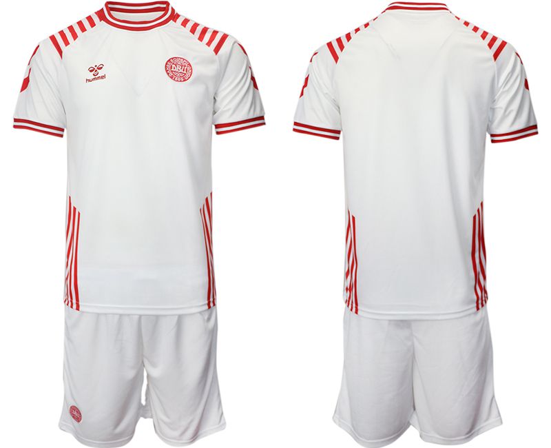 Men 2022 World Cup National Team Denmark away white blank Soccer Jersey->england jersey->Soccer Country Jersey